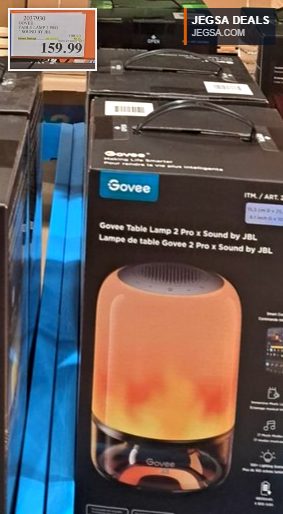 Govee Smart Table Lamp 2 Pro with JBL sound, offering immersive multicolor lighting, available at Costco.