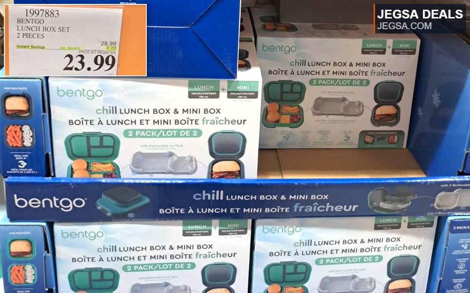 Bentgo 2-piece chill lunch box set with removable ice pack for food storage from Costco, $23.99.