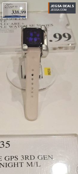 Apple Watch SE GPS 3rd Gen 44mm with light band from Costco, priced at $338.99, offering advanced smart and fitness features.