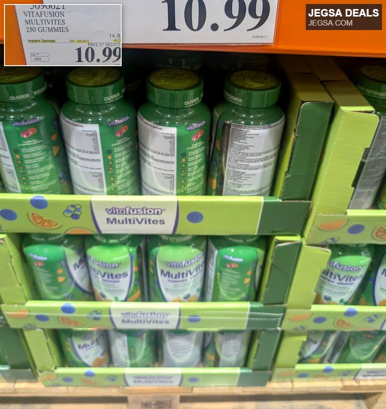 Vitafusion MultiVites 250-count gummy vitamins from Costco, on sale for $10.99 with instant savings.