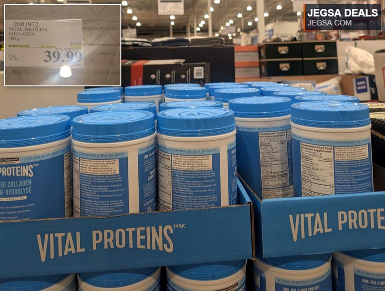 Vital Proteins Collagen powder, 700g, available at Costco for $39.99, a health and wellness supplement.