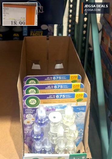 Air Wick Scented Oil 9 Refills from Costco, a large pack for continuous home fragrance at a discount.