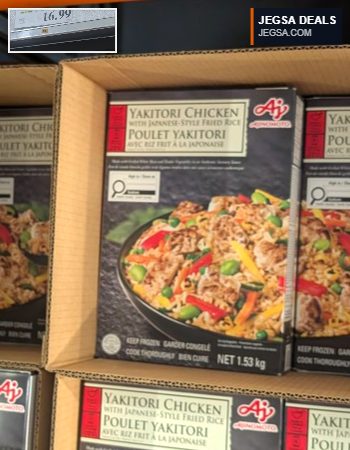 Ajinomoto Yakitori Chicken with Japanese-Style Fried Rice frozen meal from Costco, 6x255g, for $16.99 with instant savings.