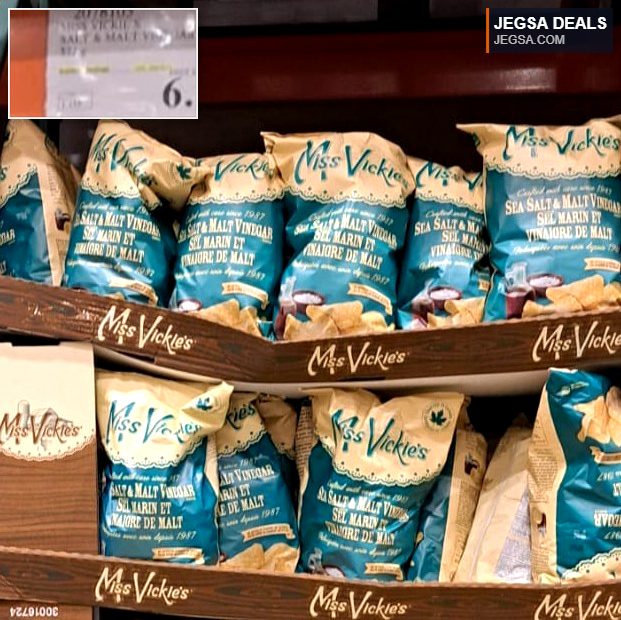 Miss Vickie's Sea Salt & Malt Vinegar potato chips multipack, available at Costco for $6.49.