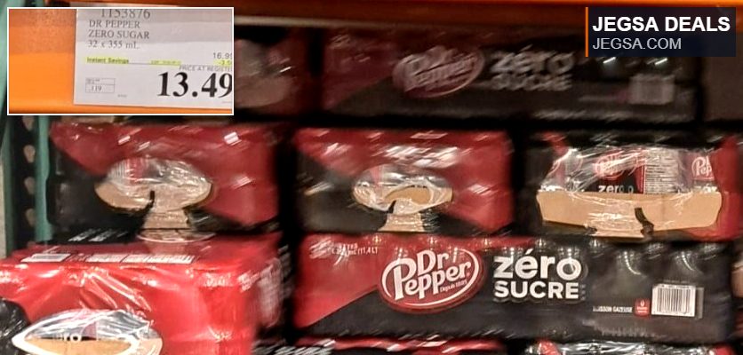 Dr Pepper Zero Sugar 32-pack of 355mL cans on sale for $13.49 at Costco.