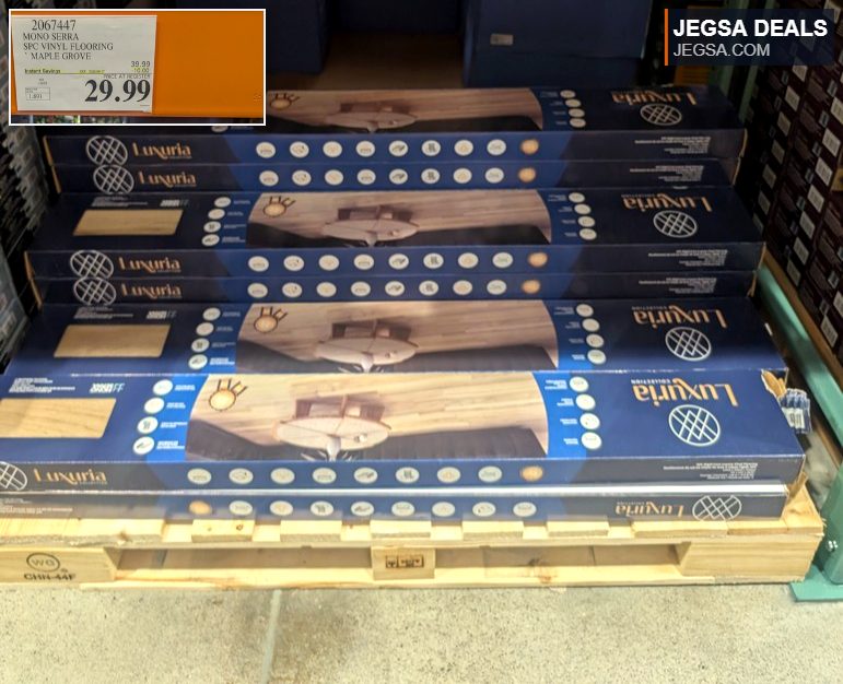 Mono Serra Maple Grove SPC Vinyl Flooring from Costco, ideal for durable and stylish home renovation at $29.99.
