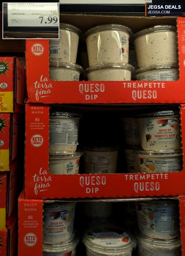 La Terra Fina 680g Jalapeno Ranch Dip, a creamy keto-friendly dip, on sale at Costco for $7.99.