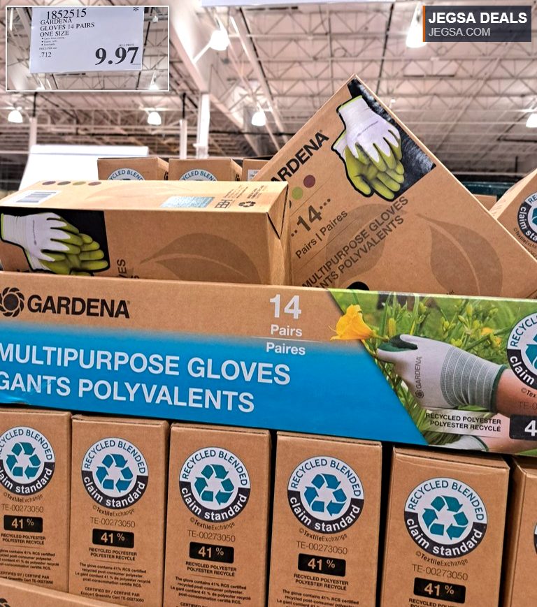 Gardena Multipurpose Gloves (14 pairs, one size) with latex foam coating for gardening and general tasks. Costco, $9.97.