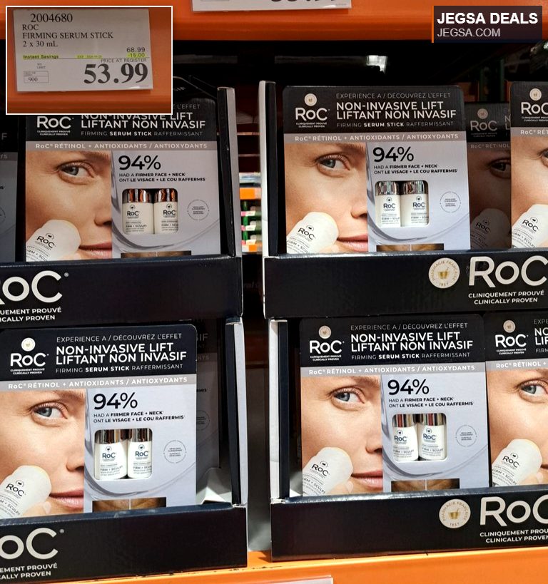 ROC Non-Invasive Lift Firming Serum Stick (2x30mL) with Retinol + Antioxidants for firmer skin, available at Costco for $53.99.