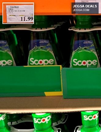 Crest Scope mouthwash, 3x1L bulk pack, from Costco, priced at $11.99, for fresh breath and oral hygiene.