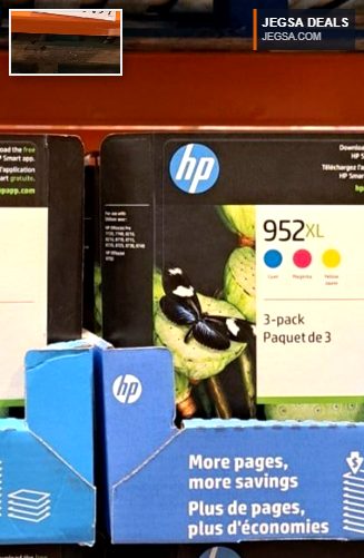 HP 962XL black ink cartridges 2-pack from Costco, $99.97, for office and home printing needs.