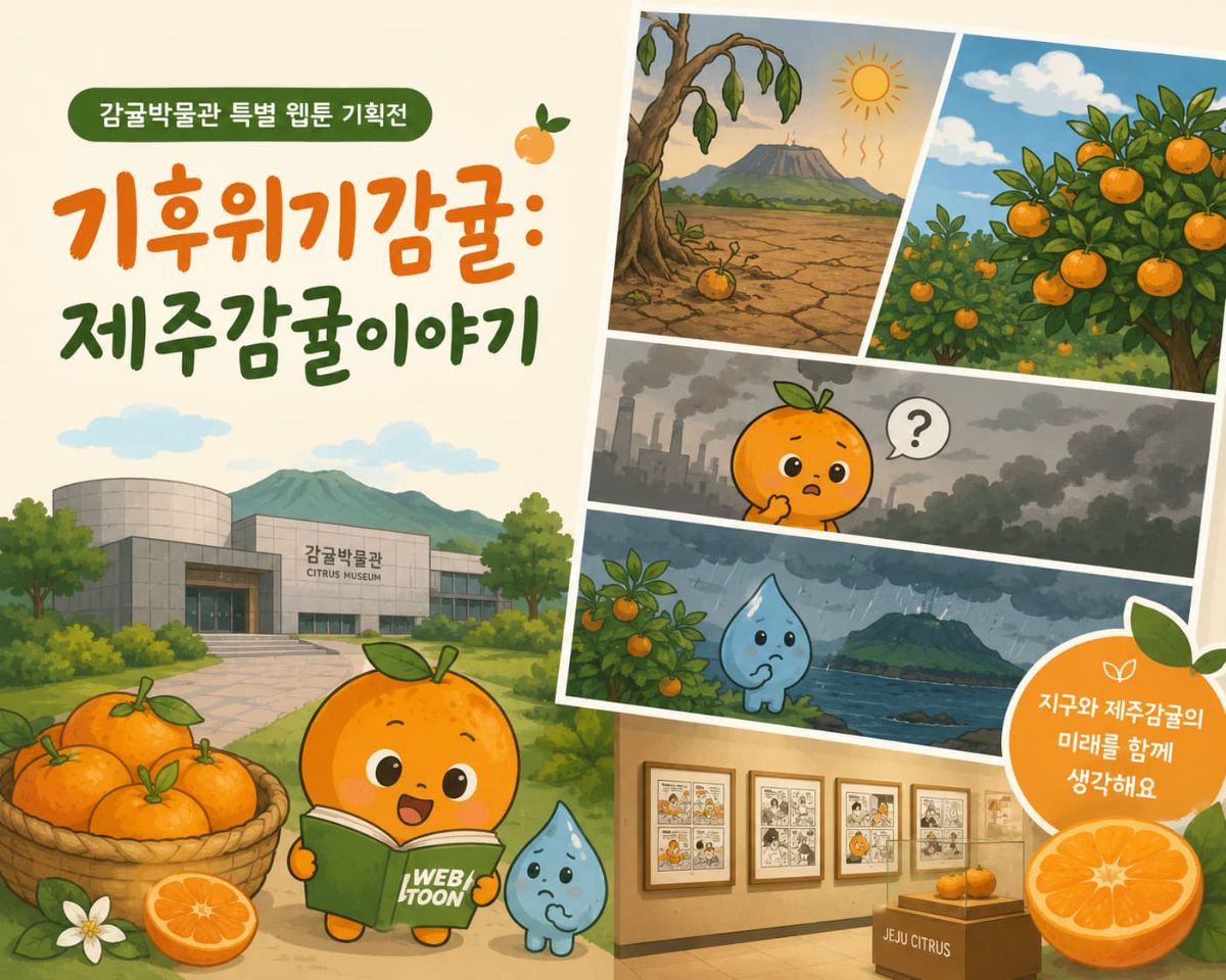 감귤박물관 특별 웹툰 기획전 "기후위기감귤:제주감귤이야기“ 대표 이미지