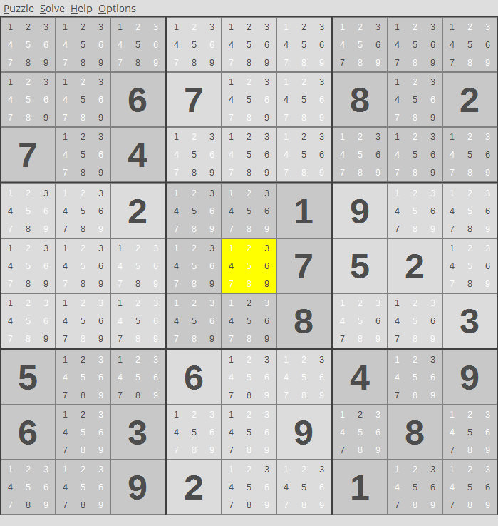 Ungelöstes Sudoku