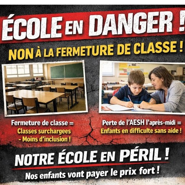 Alerte : notre école en danger !