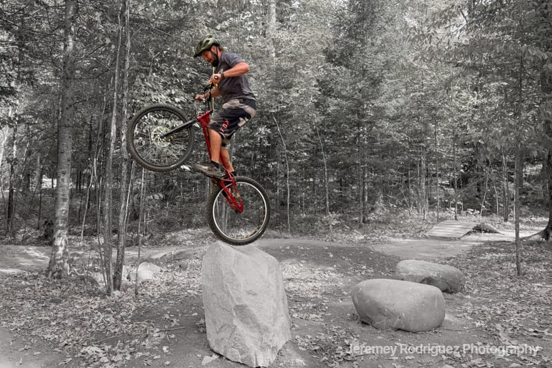 Selective Color Boulder Hop on a Red Bike