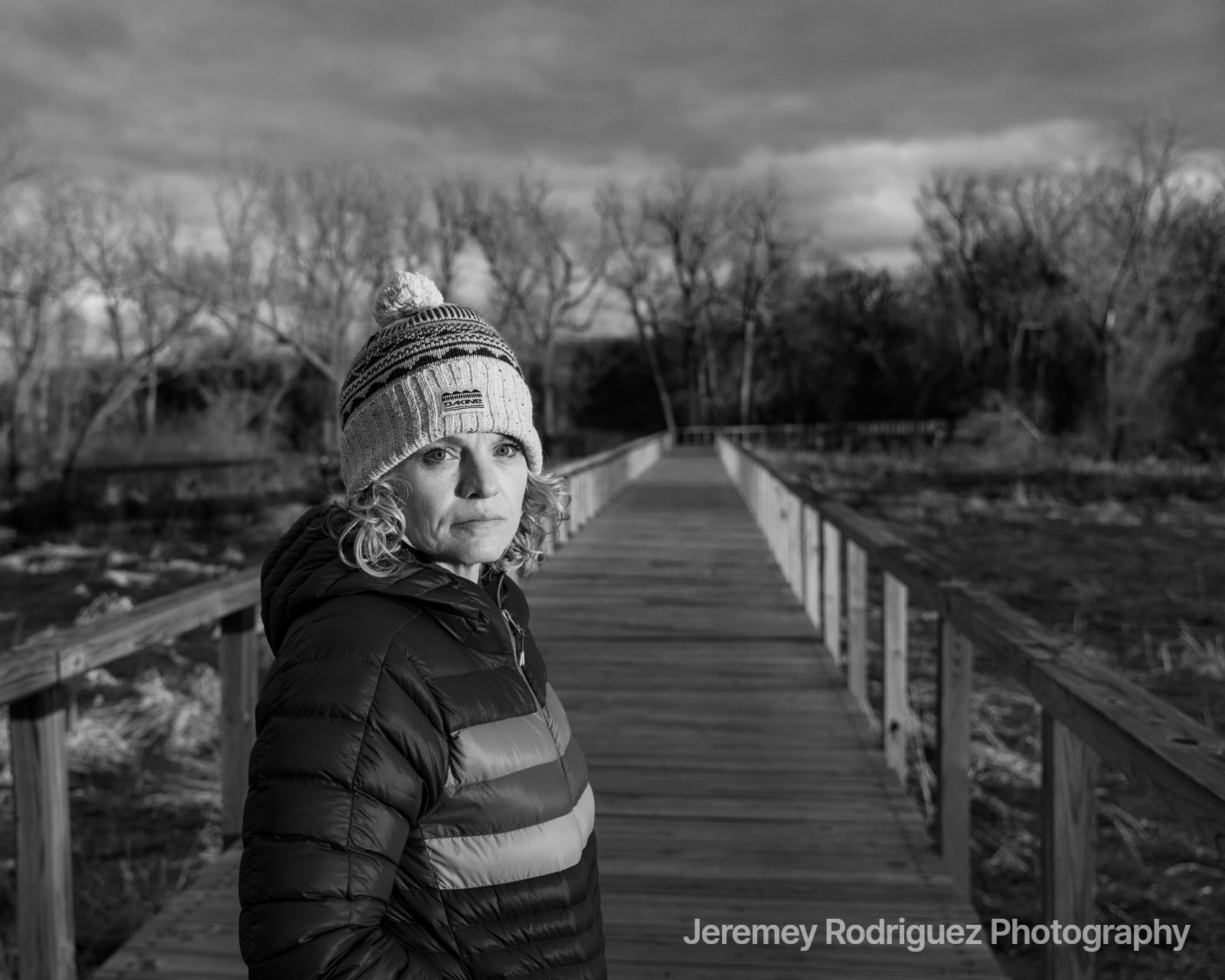 Winter on a Wooden Boardwalk