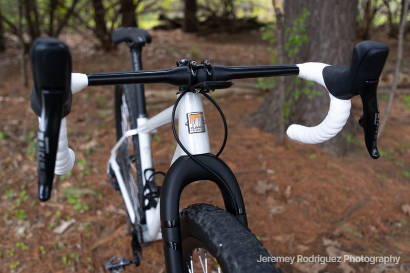 Gravel Bike Cockpit in Autumn Woods