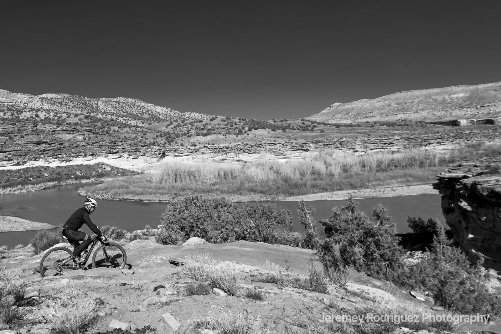 Black and White Mountain Bike Lake View