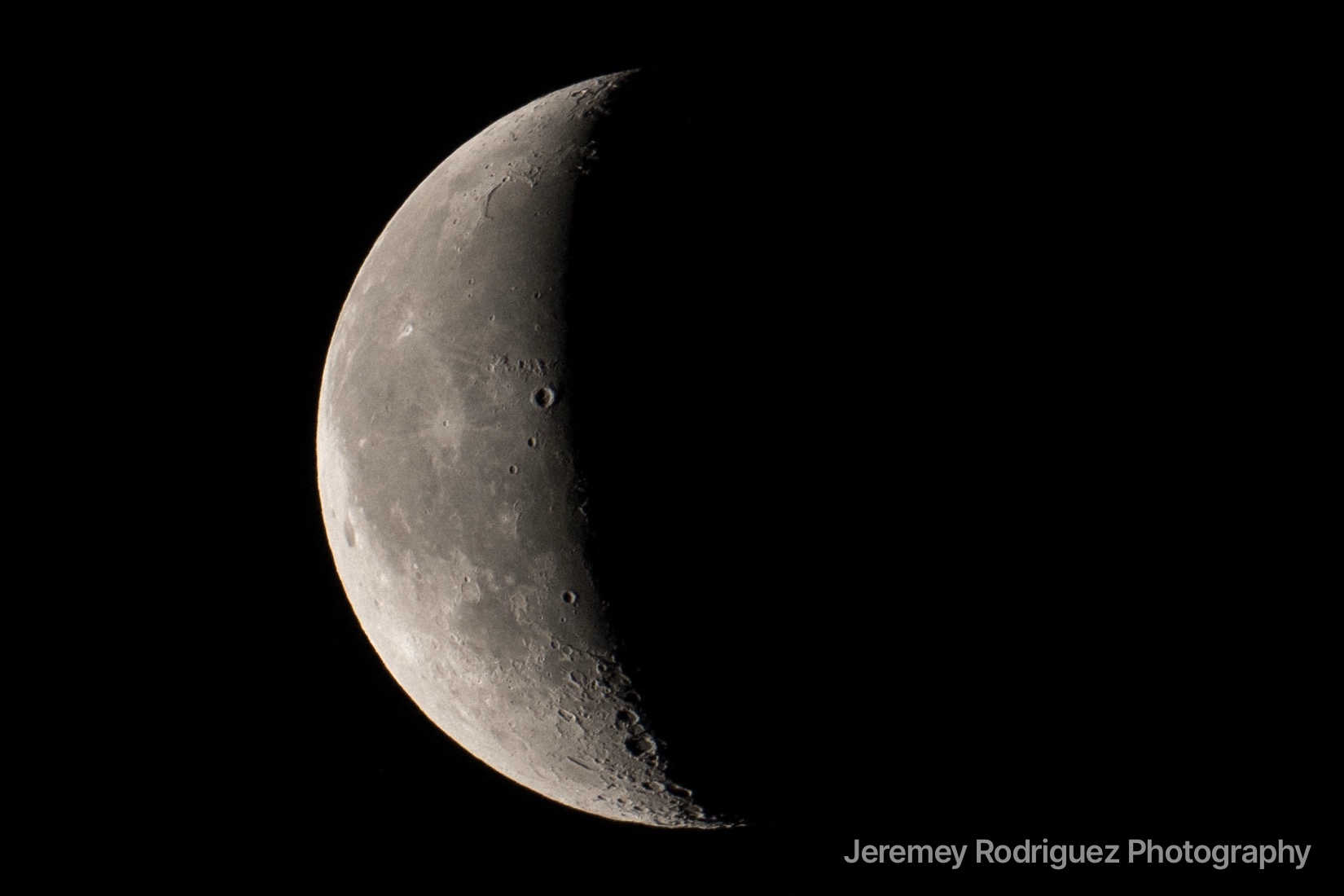 Waning Crescent Moon in a Black Sky