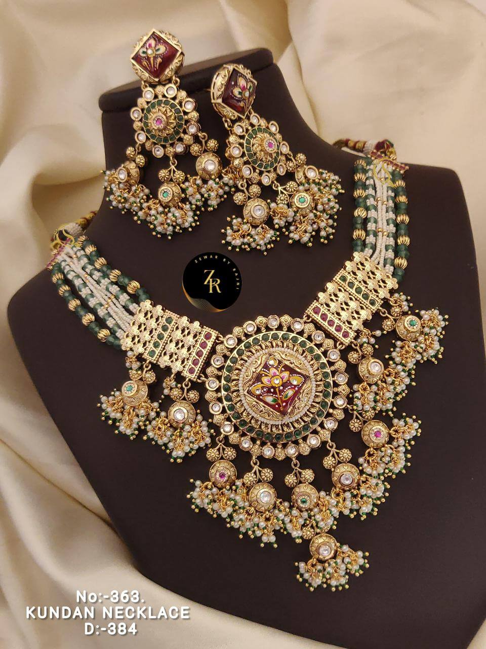 Polki Kundan Choker Necklace With Earring