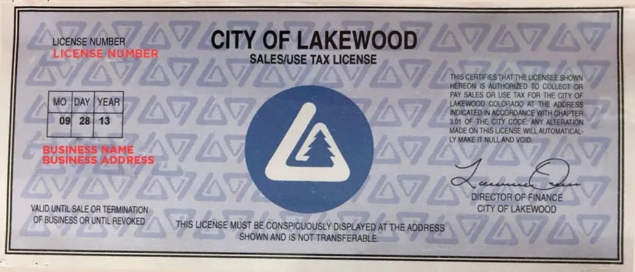 Colorado Sales and Use Tax License