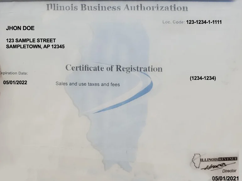 Illinois Sales and Use Permit