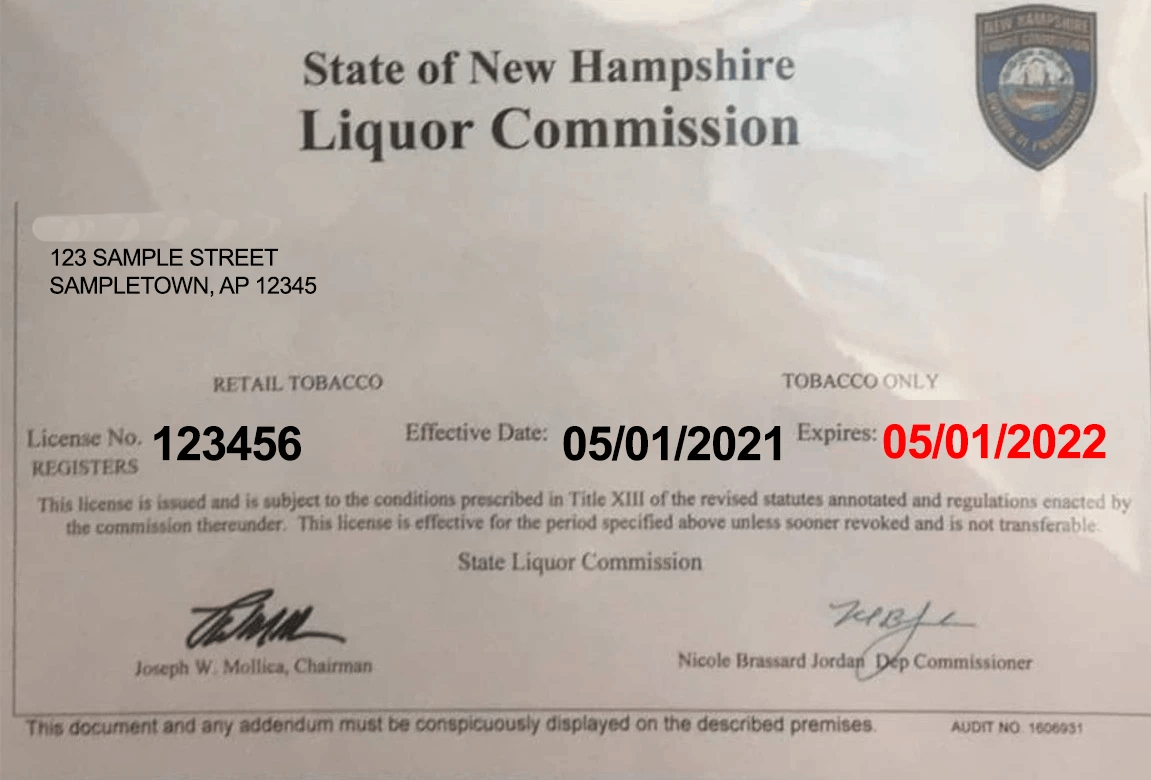 New Hampshire Tobacco Permit