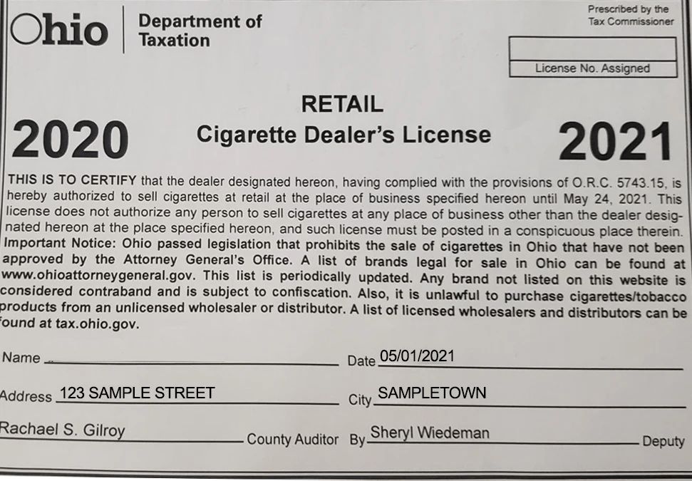 Ohio Tobacco Permit