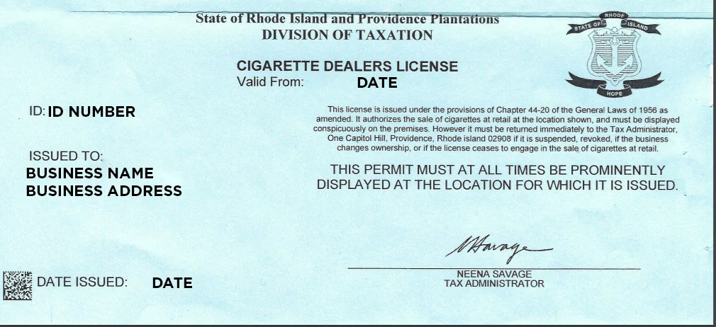 Rhode Island Tobacco Permit