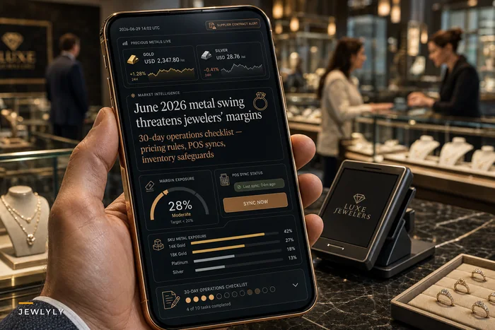 After the June 2026 metal swing: a 30‑day operations checklist for jewelers to protect margins, pricing and inventory
