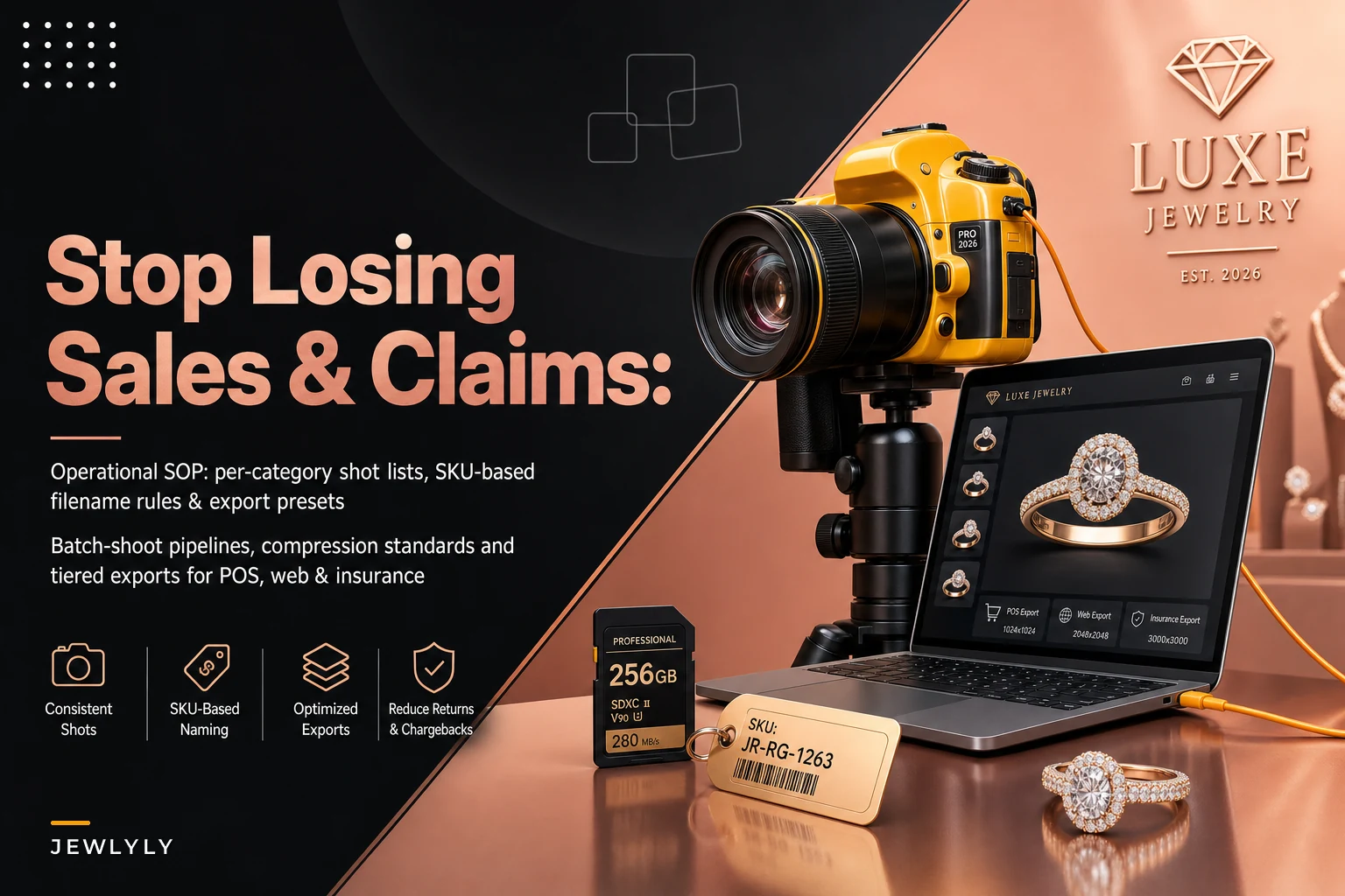 Bad product photos cost sales and claims: a jewelry product photography SOP with filename and export rules