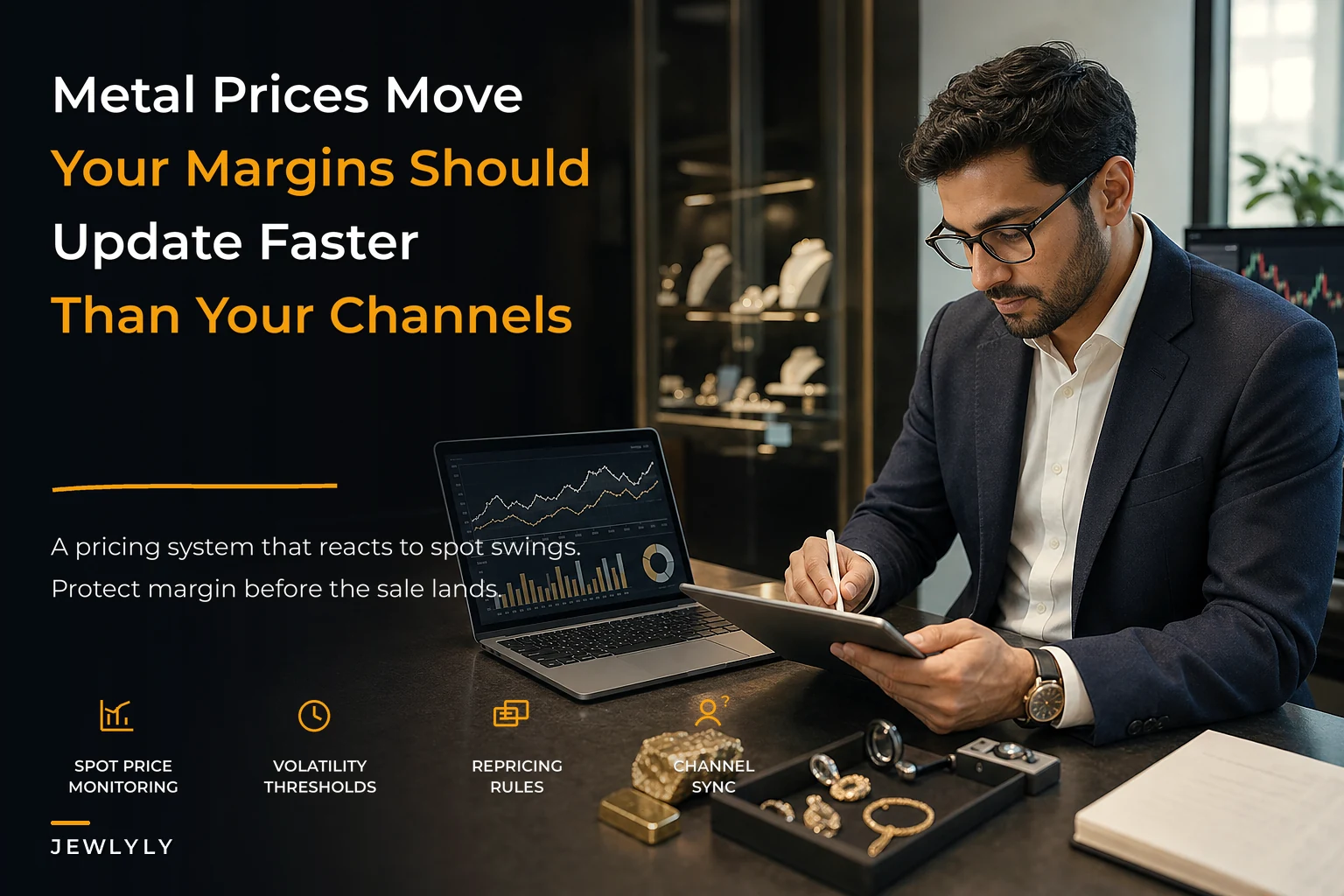 Don't lose margin to precious-metal swings: a data-driven pricing system for jewelers