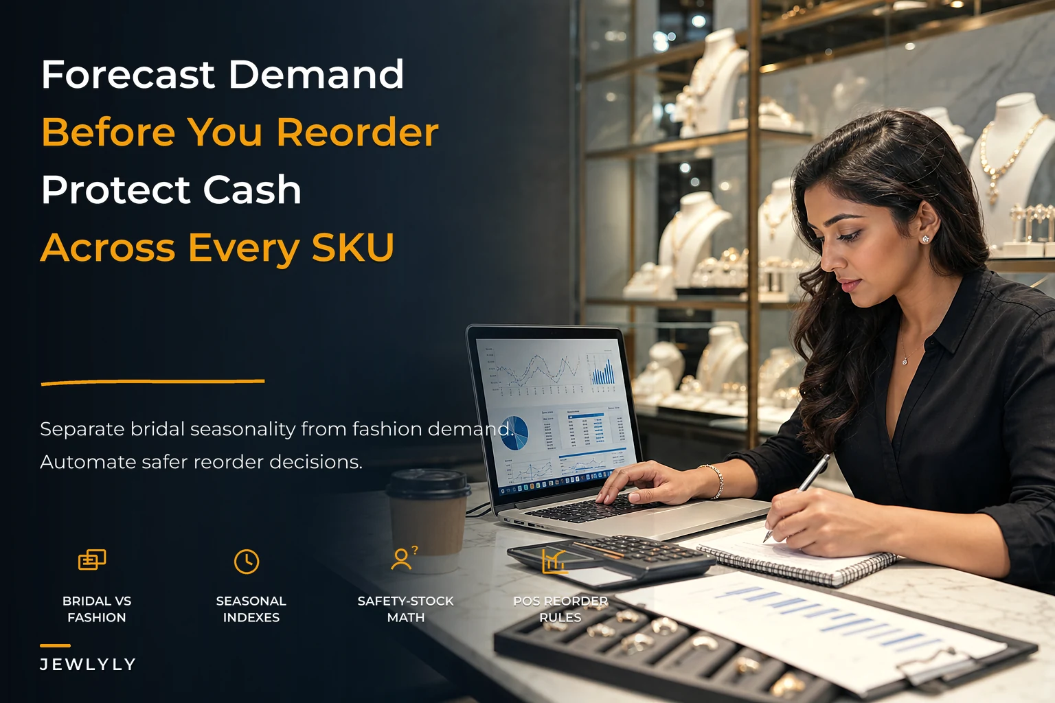 Jewelry demand forecasting with seasonal models and reorder automation