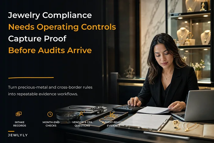 Jewelry tax and regulatory compliance for operational control