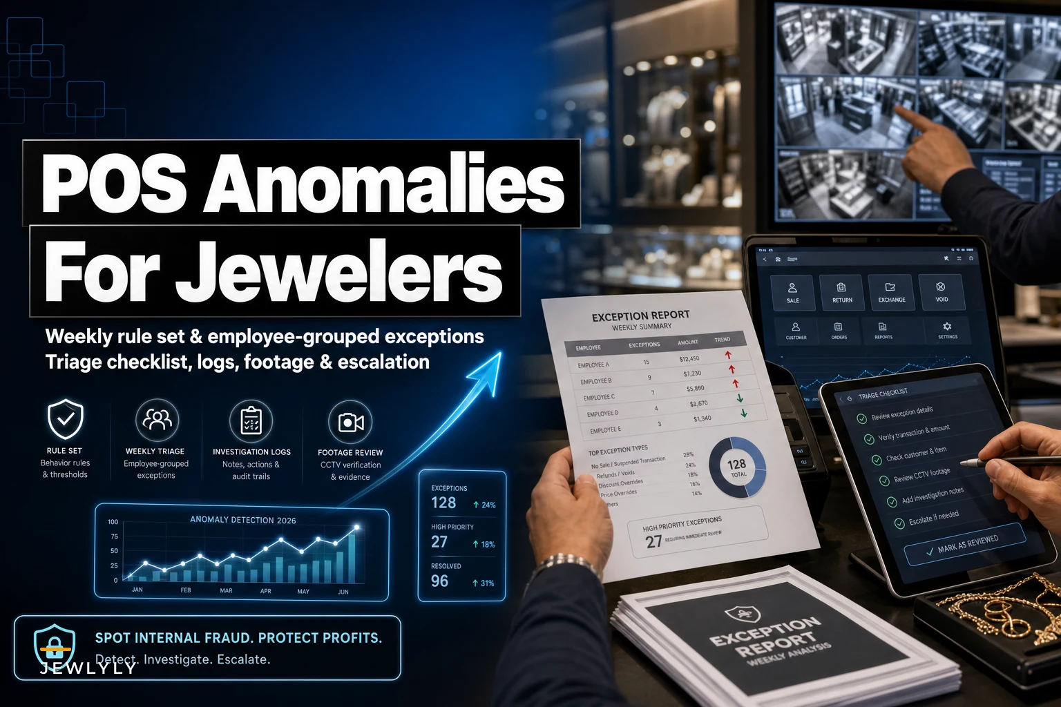 POS anomaly detection for jewelers: rule set, weekly triage and investigation logs to spot internal fraud