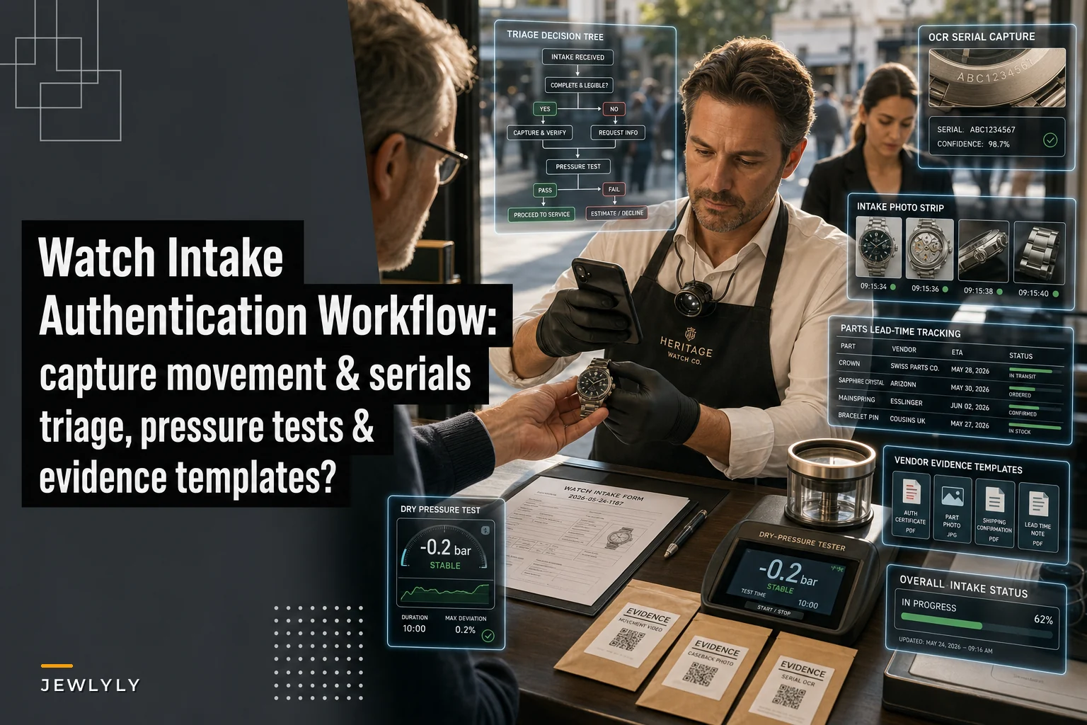 Watch intake and authentication workflow: intake fields, triage rules and vendor evidence templates