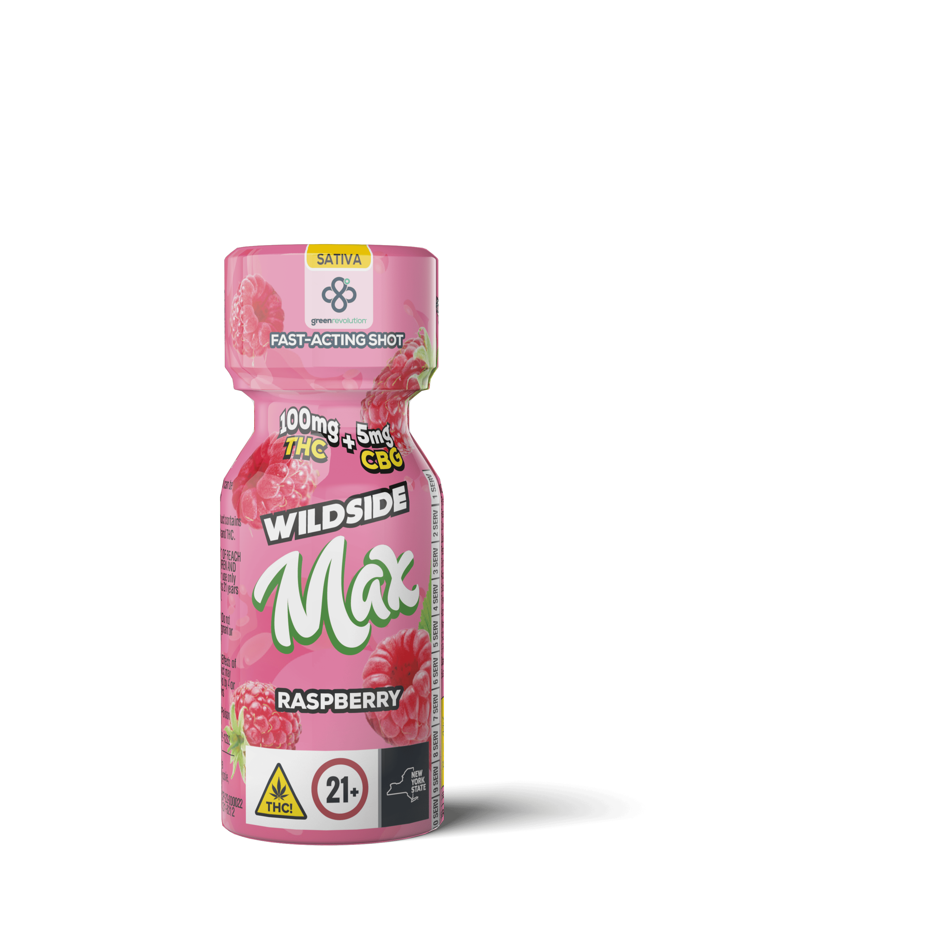Raspberry Fast Acting Drink Shot (Sativa)100mg