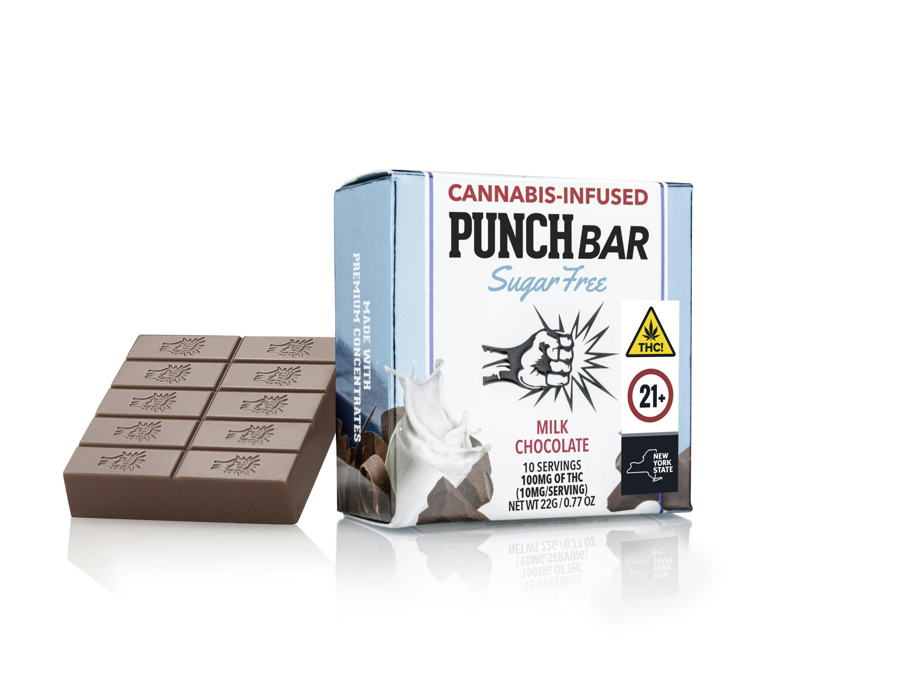 Milk Chocolate THC bar Sugar Free by Punch Bar 100mg