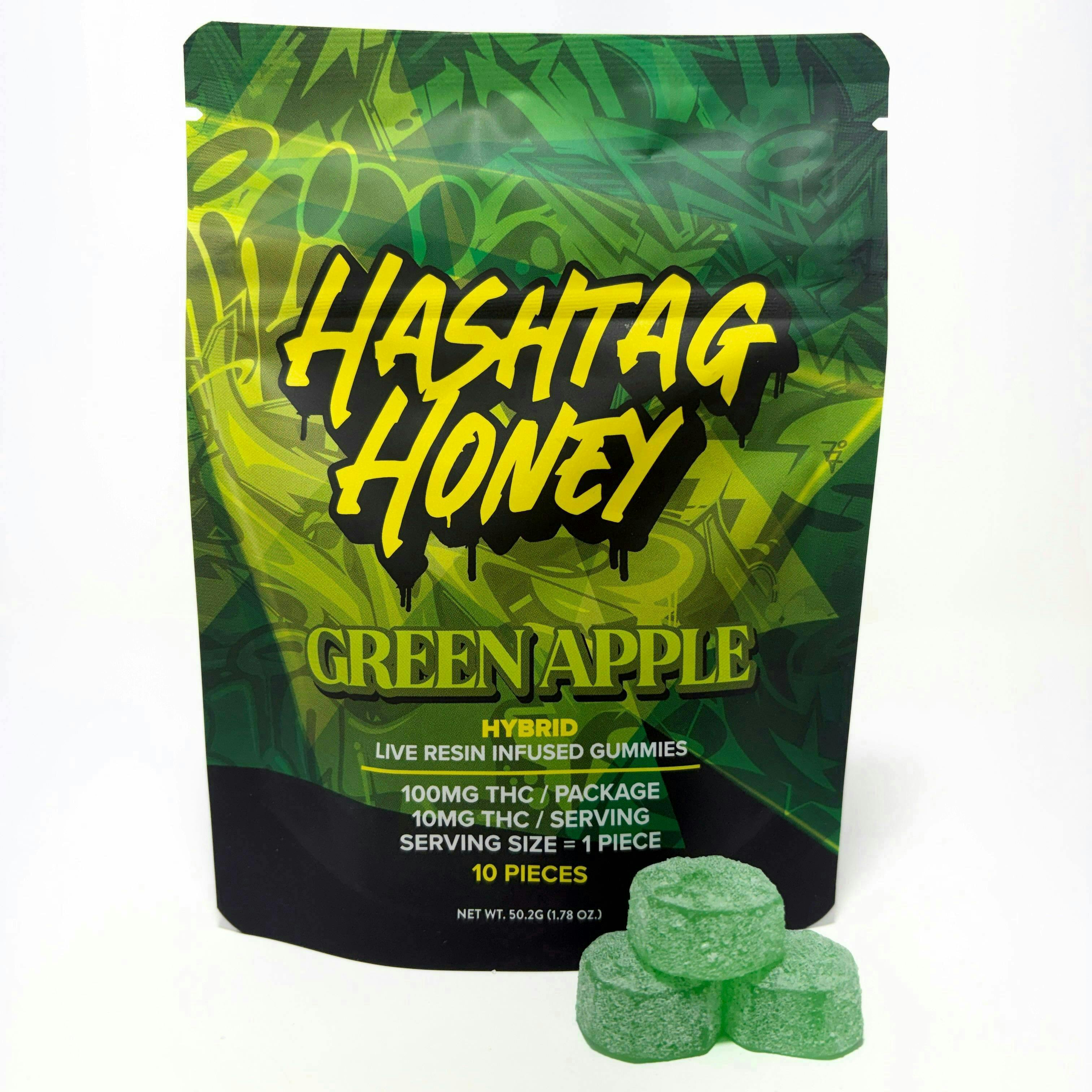 Green Apple (Hybrid) Live Resin Nano Infused by Hashtag Honey 100mg