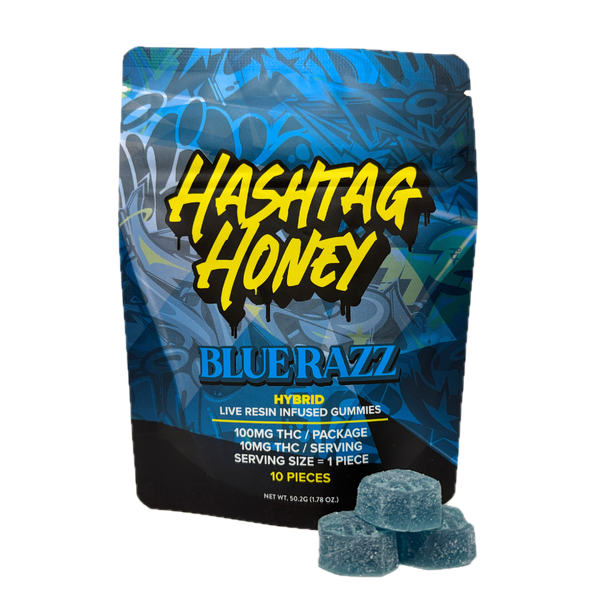 Blue Razz (Hybrid) Live Resin Nano Infused by Hashtag Honey 100mg