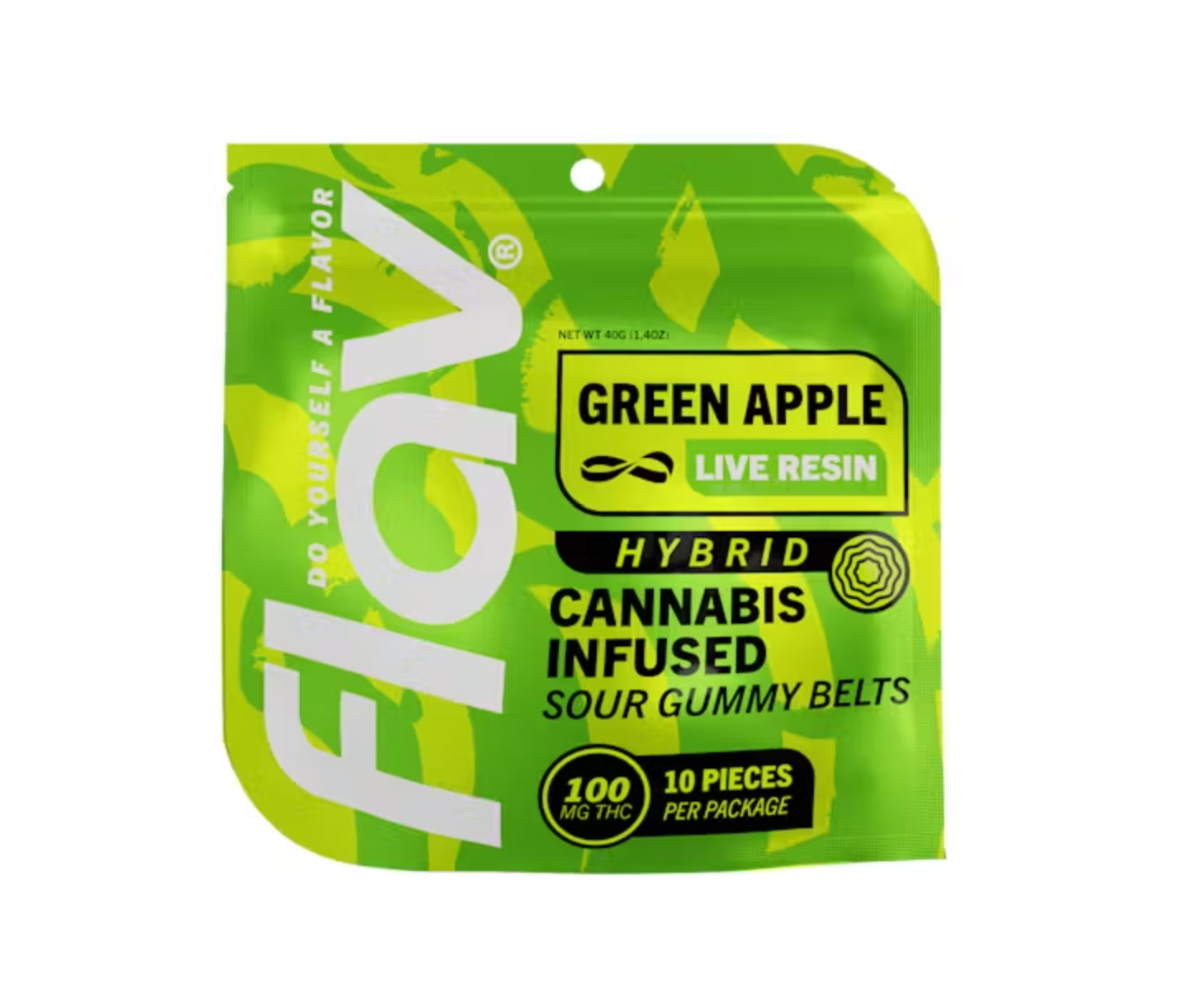 Green Apple Sour Gummy Belts 100mg