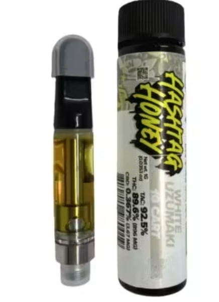 White Uzumaki 510 Vape cart by Hashtag Honey 1g