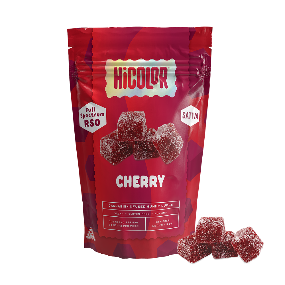 Cherry RSO THC Gummies 10 pack by Hi color 100mg