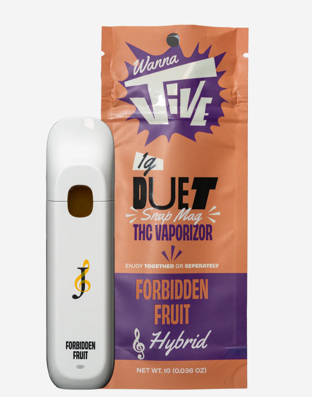 Forbidden Fruit Live Resin AIO Disposable Vape (Hybrid) Duet Snap Mag by Wanna Jive - 1g