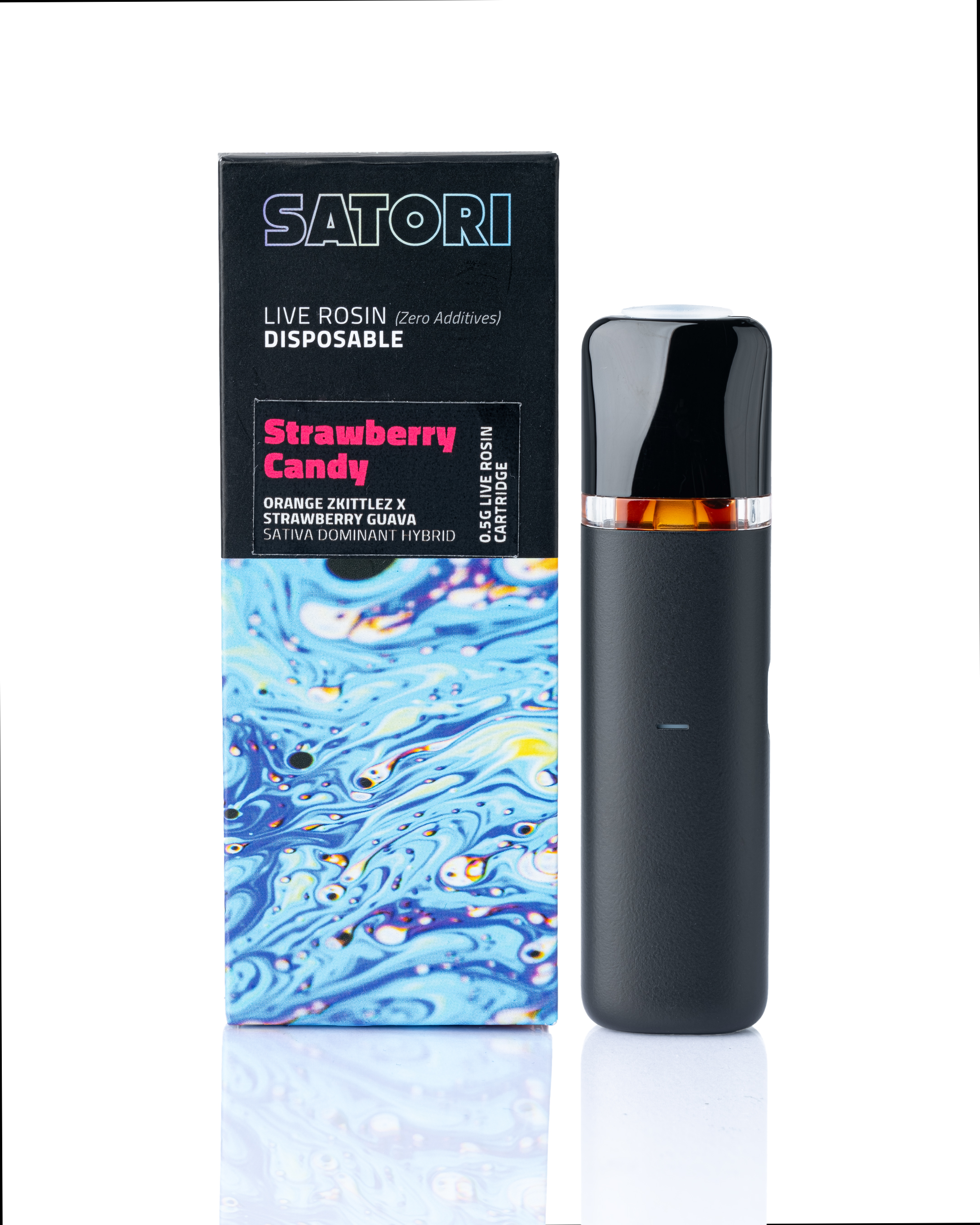 strawberry candy Rosin All in one disposable vape by Satori half gram 0.5g