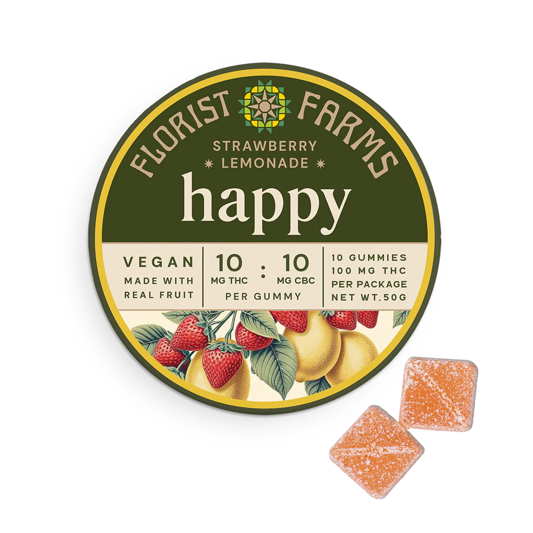 Strawberry Lemonade Happy Kosher Gummies by Florist Farms 100mg
