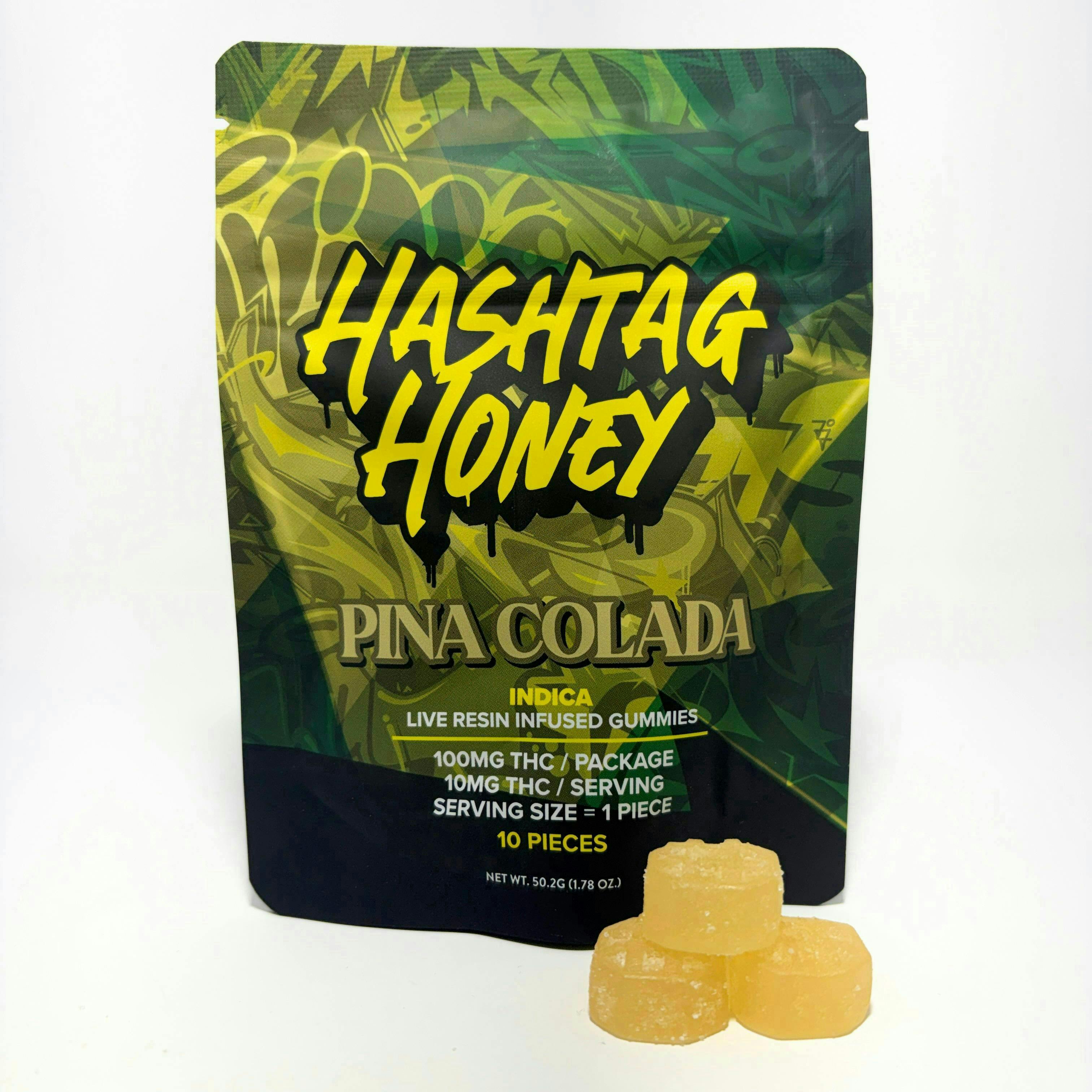 Pina Colada (Indica) Live Resin Nano Infused by Hashtag Honey 100mg