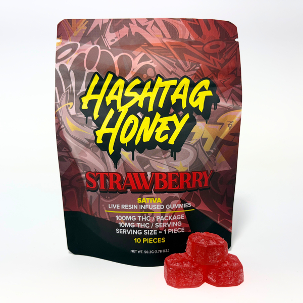Strawberry (Sativa) Live Resin Nano Infused by Hashtag Honey 100mg