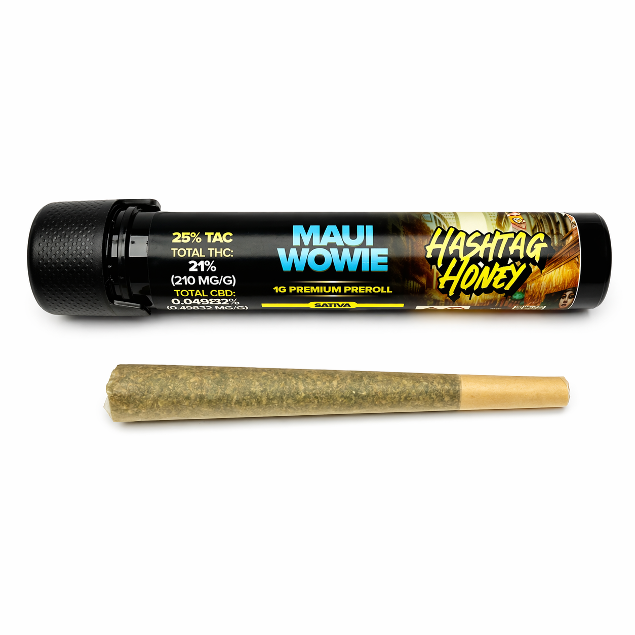 maui wowie premium single pre roll by hashtag honey 1g