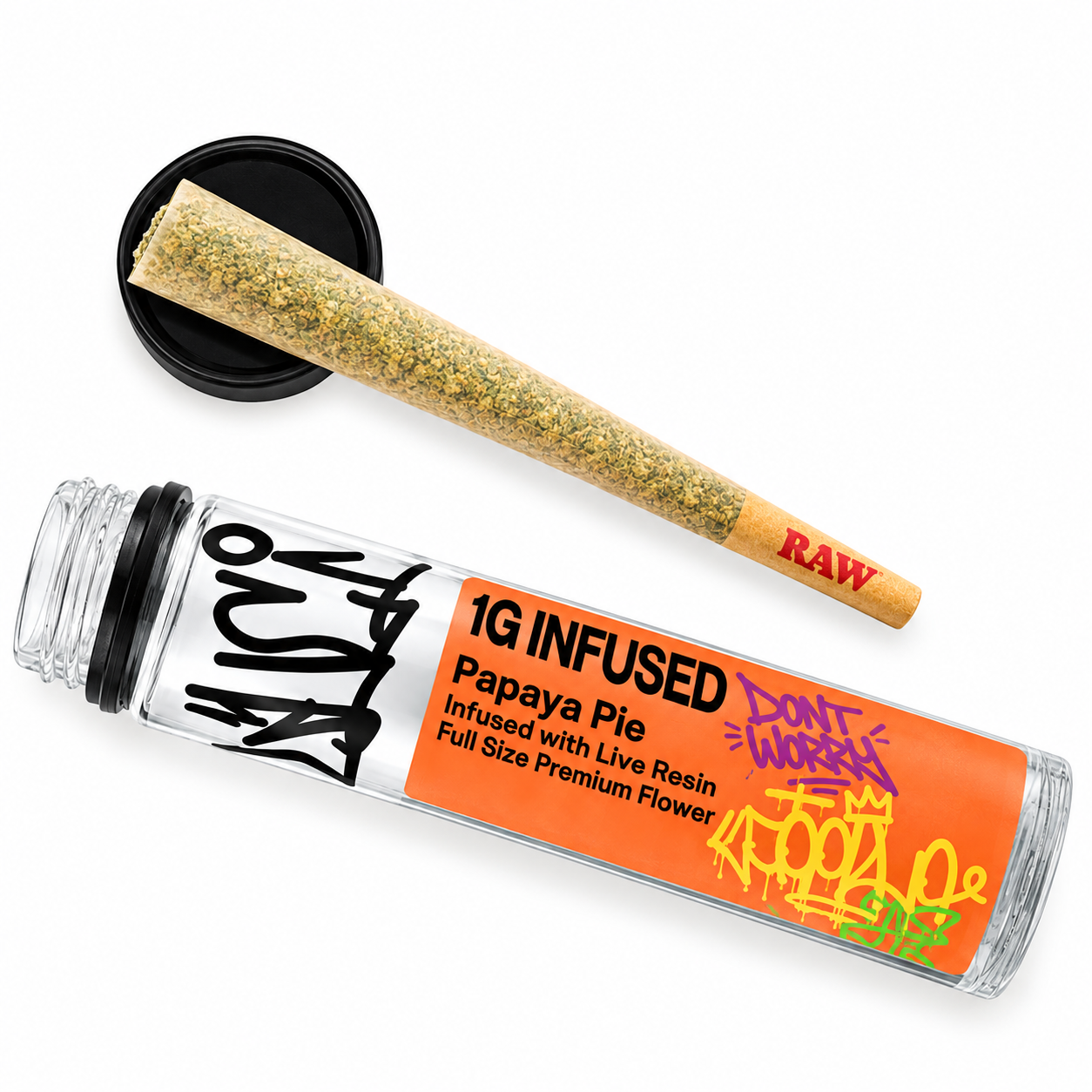 Papaya Pie Infused Live Resin Pre roll by Luci 1G